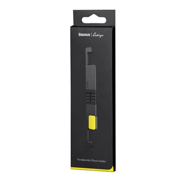 baseus portable mini mobile phone holder gray yellow