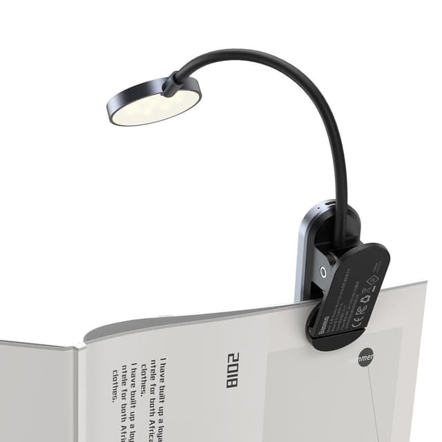 لمبة مكتب محمولة Baseus Comfort Reading Mini Clip Lamp– رمادي غامق