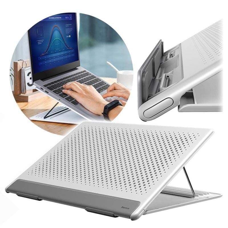 baseus lets go mesh portable laptop stand white gray