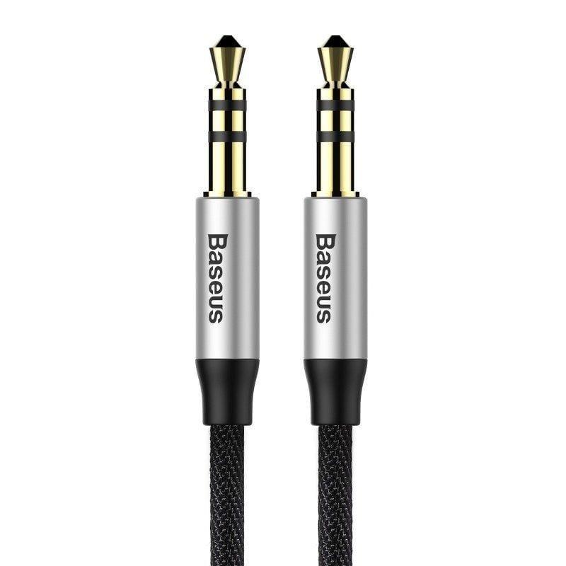 كابل الصوت Baseus Yiven Audio Cable 3.5 male Audio M30 1M فضي وأسود