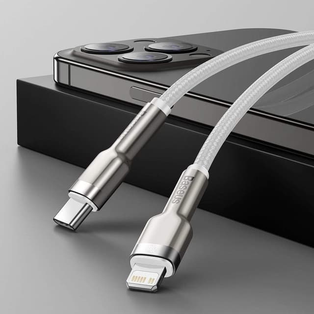 كابل Baseus Cafule Series Metal Data Cable Type-C to iP PD 20W 2m 2 متر - أبيض