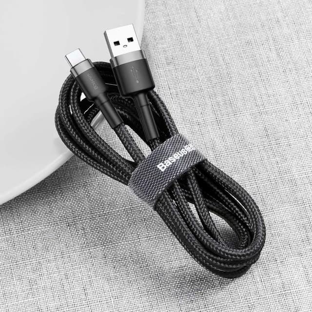 baseus cafule cable usb for type c 3a 1m gray black