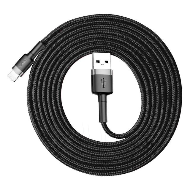 baseus cafule cable usb for ip 2a 3m gray black - SW1hZ2U6NzY1Njg=