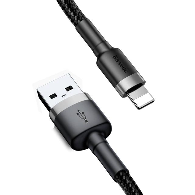 baseus cafule cable usb for ip 2a 3m gray black - SW1hZ2U6NzY1Njk=