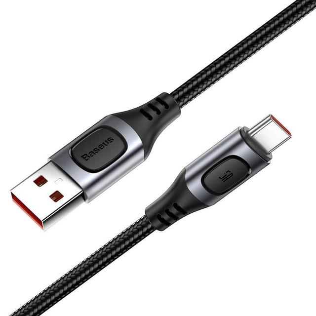 baseus flash multiple fast charge protocols convertible fast charging cable usb for type c 5a 2m gray - SW1hZ2U6NzU4OTc=