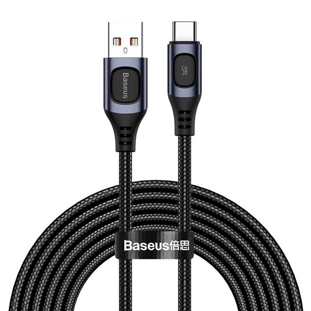 baseus flash multiple fast charge protocols convertible fast charging cable usb for type c 5a 2m gray - SW1hZ2U6NzU4OTU=