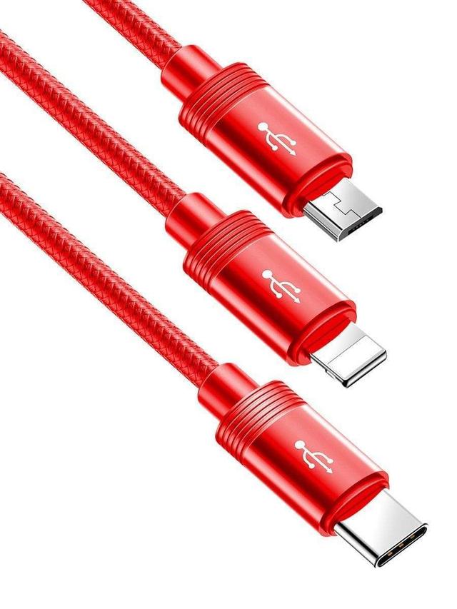 baseus data faction 3 in 1 cable usb for m l t 3 5a 1 2m red - SW1hZ2U6NzYyMDE=