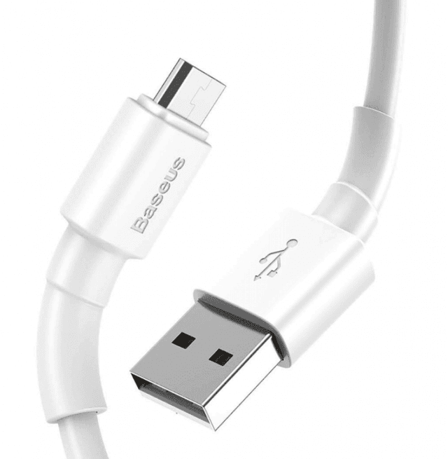baseus mini white cable usb for micro 2 4a 1m white