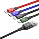 كابل الشحن Baseus Fast 4-in-1 Cable For lightning(2)+Type-C+Micro 3.5A 1.2M أسود