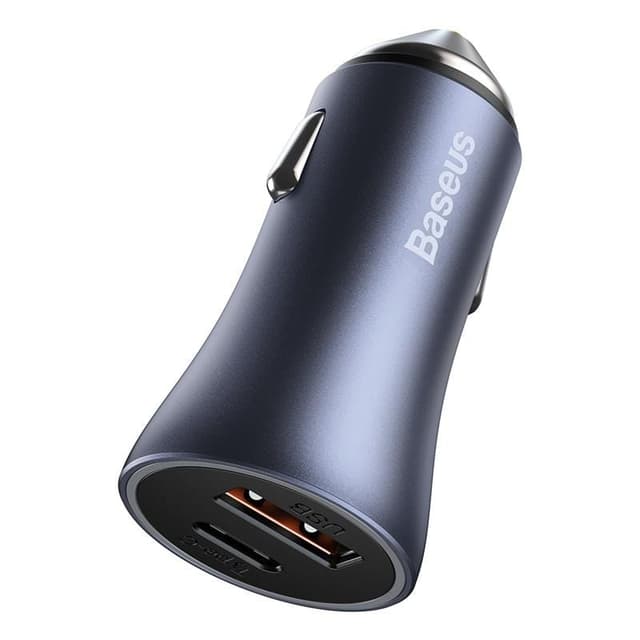 شاحن سيارة Baseus Golden Contactor Pro Dual Quick Charger Car Charger U+C 40W أزرق