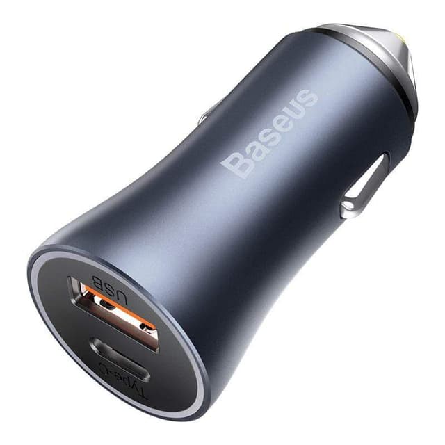 شاحن سيارة Baseus Golden Contactor Pro Dual Quick Charger Car Charger U+C 40W أزرق