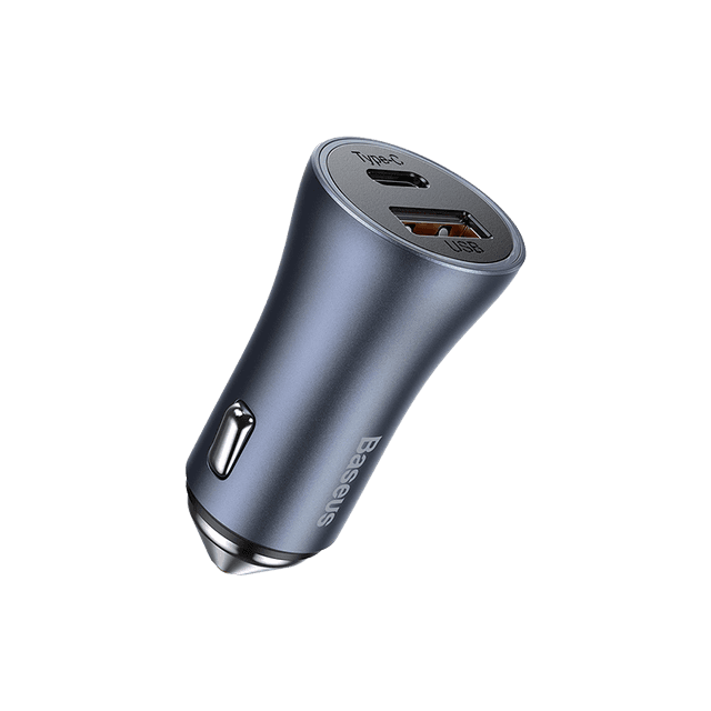 شاحن سيارة Baseus Golden Contactor Pro Dual Quick Charger Car Charger U+C 40W أزرق