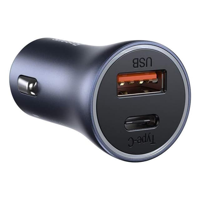 شاحن سيارة Baseus Golden Contactor Pro Dual Quick Charger Car Charger U+C 40W أزرق