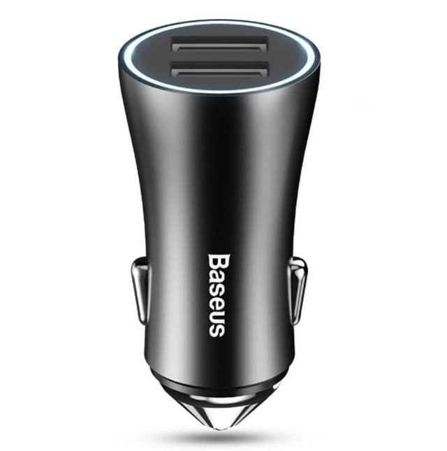 شاحن سيارة Baseus Golden Contactor Pro Dual Quick Charger Car Charger U+C 40W رمادي