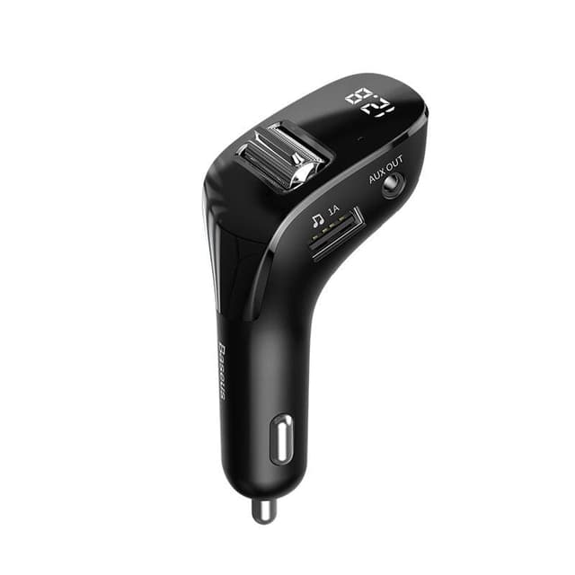 baseus streamer f40 aux wireless mp3 car charger black