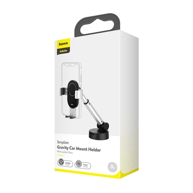 Order baseus simplism gravity car mount holder with suction base silver
