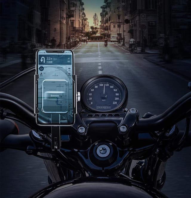 حامل هاتف للدراجات النارية  Baseus Knight Motorcycle holder（Applicable for bicycle）- أسود