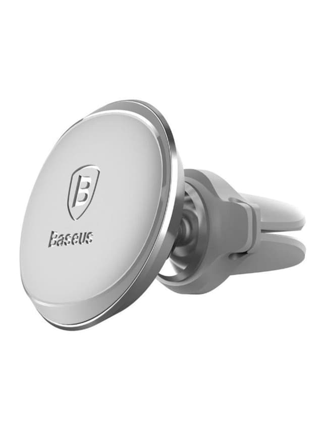 حامل هاتف للسيارة Baseus Magnetic Air Vent Car Mount Holder with cable clip – فضي