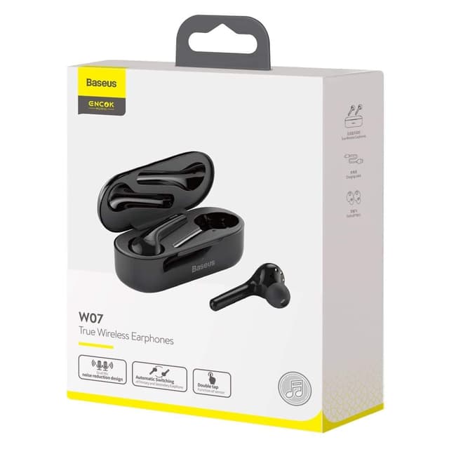 سماعة بلوتوث لاسلكية Baseus Encok True Wireless Earphones W07– أسود