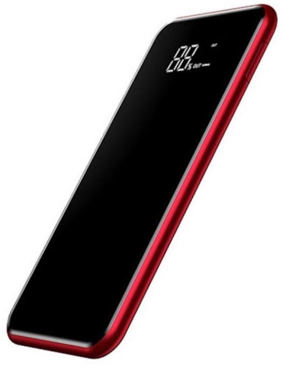 baseus full screen bracket wireless charge power bank 8000mah red