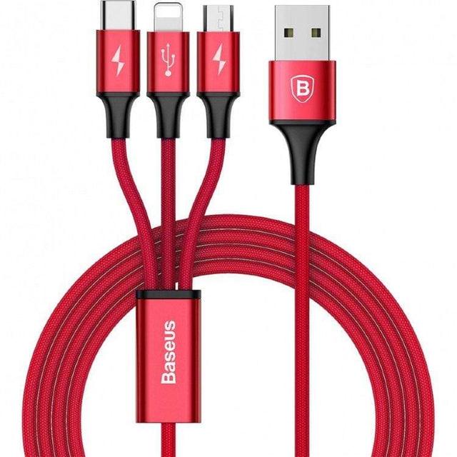 baseus letour dual u chargereu 3 in with 1 cableapple micro type c set eu white - SW1hZ2U6NzU2NDI=