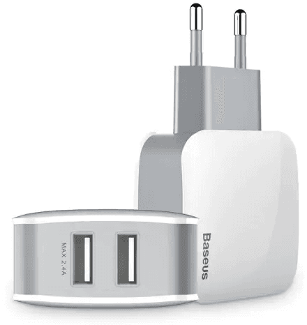 baseus letour dual u chargereu 3 in with 1 cableapple micro type c set eu white - SW1hZ2U6NzU2NDM=