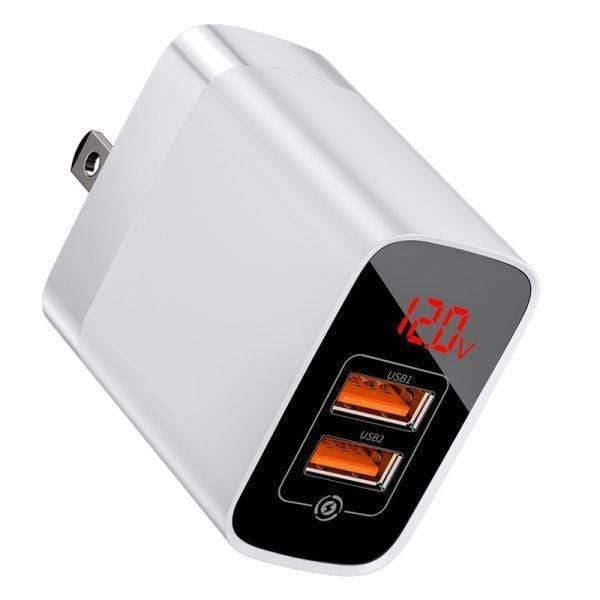 baseus mirror lake dual qc digital display quick charger a a uk white