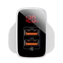 baseus mirror lake us pin dual quiock charge digital display 18w power