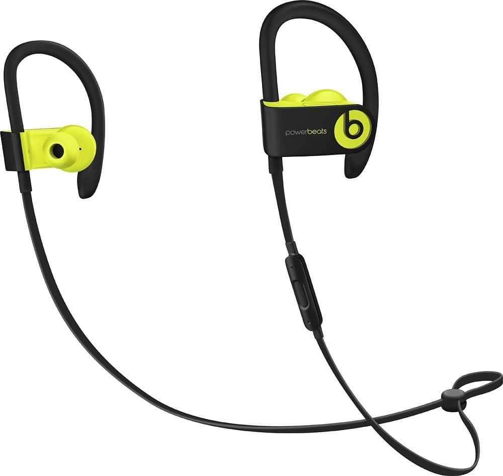 beats powerbeats 3 wireless in ear stereo headphones shock yellow