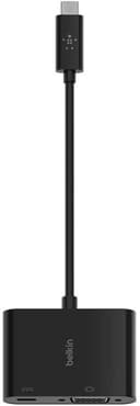 محول طاقة Belkin - USB-C to VGA 60W Power Delivery - أسود
