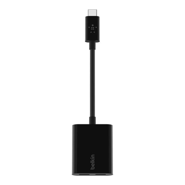 محول طاقة Belkin - ROCKSTAR 3.5mm Audio + USB-C Charge Adapter