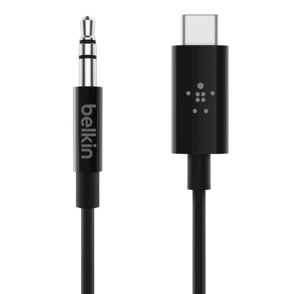 كيبل حول من USB-C الى AUX 3.5MM بيلكن Belkin USB-C to 3.5mm Audio Cable 0.9m Black