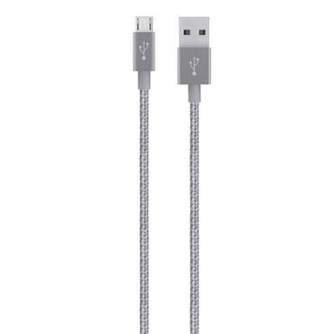 وصلة شاحن (كيبل شحن) بمدخل USB-A و منفذ Micro-USB فضي رمادي BELKIN - MIXIT Metallic Micro-USB to USB Cable - Space Gray - SW1hZ2U6MzE3OTE=