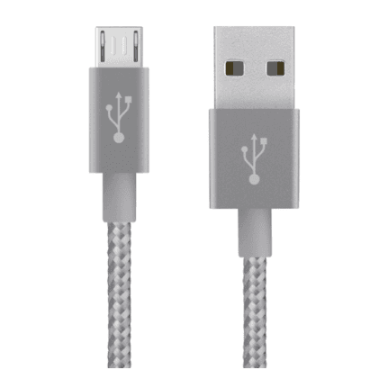 وصلة شاحن (كيبل شحن) بمدخل USB-A و منفذ Micro-USB فضي رمادي BELKIN - MIXIT Metallic Micro-USB to USB Cable - Space Gray - SW1hZ2U6MzE3OTI=