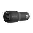 belkin boost charge dual usb a port car charger 24w black