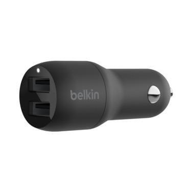 belkin boost charge dual usb a port car charger 24w black