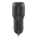 belkin boost charge dual usb a port car charger 24w black