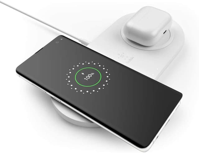 لوح شحن لاسلكي مزدوج Belkin - Wireless Charging Pads - 10W - أبيض