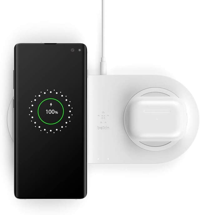 لوح شحن لاسلكي مزدوج Belkin - Wireless Charging Pads - 10W - أبيض
