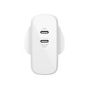 شاحن حائط 68 واط Belkin BOOSTCHARGE Dual USB-C PD GAN Wall Charger - Powerful