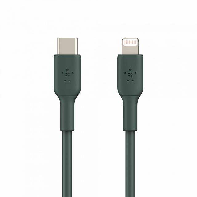 وصلة شاحن (كيبل شحن) آيفون و آيباد بمنفذ USB-C إلى مأخذ Lightning لون أخضر ليلي Belkin - Boost Charge Lightning to USB-C - SW1hZ2U6NTU3MzE=