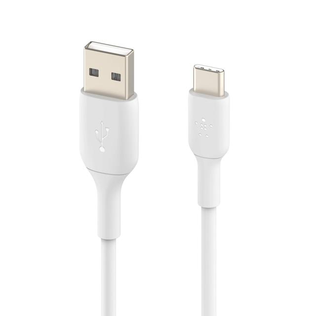 وصلة شاحن (كيبل شحن) بمنفذ USB- C إلى USB-A لون أبيض 1 متر Belkin - Boost Charge USB-C to USB-A PVC Cable 1Meter - White - SW1hZ2U6NTU3OTQ=