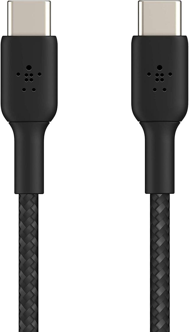 وصلة شاحن (كيبل شحن) بمنفذ USB-C إلى USB-C لون أسود 2 متر Belkin - Boost Charge USB-C to USB-C Braided Cable