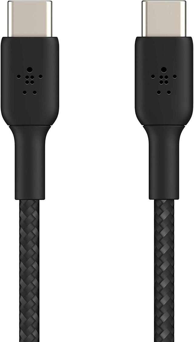 وصلة شاحن (كيبل شحن) بمنفذ USB-C إلى USB-C لون أسود 2 متر Belkin - Boost Charge USB-C to USB-C Braided Cable - SW1hZ2U6NTU3OTY=