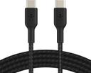 وصلة شاحن (كيبل شحن) بمنفذ USB-C إلى USB-C لون أسود 2 متر Belkin - Boost Charge USB-C to USB-C Braided Cable - SW1hZ2U6NTU3OTg=