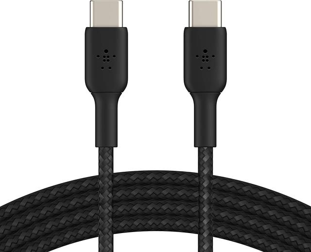 وصلة شاحن (كيبل شحن) بمنفذ USB-C إلى USB-C لون أسود 2 متر Belkin - Boost Charge USB-C to USB-C Braided Cable - SW1hZ2U6NTU3OTg=