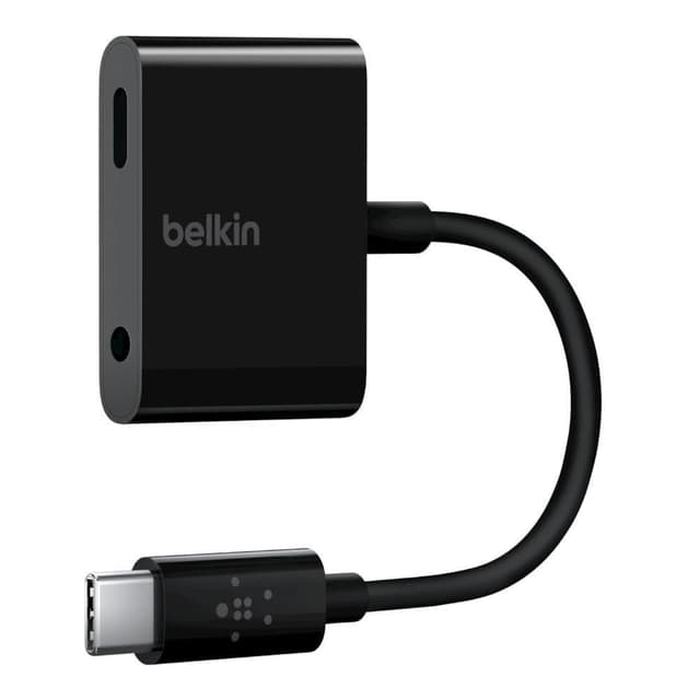 belkin rockstara 3 5mm audio a usb c connector for charge adapter black
