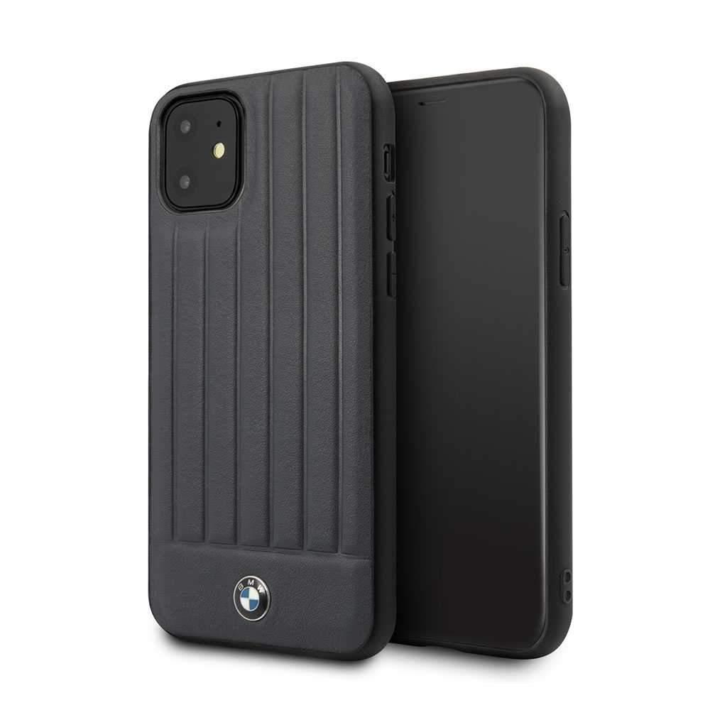 bmw hard case leather lines for iphone 11 navy