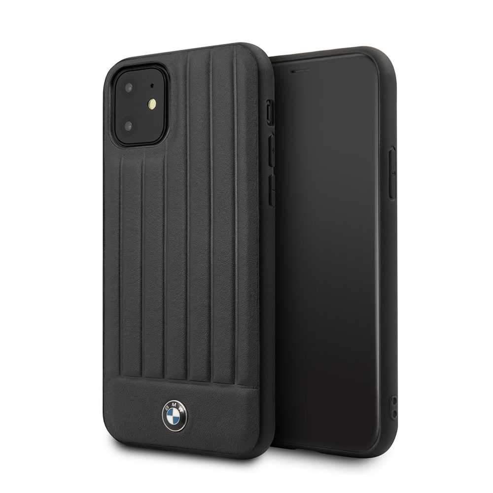 bmw hard case leather lines for iphone 11 black