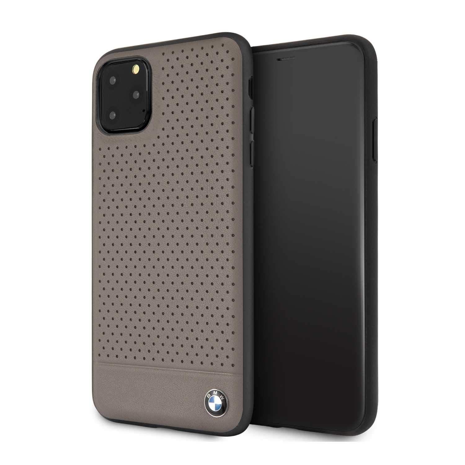 bmw perforated leather hardcase for iphone 11 pro max brown